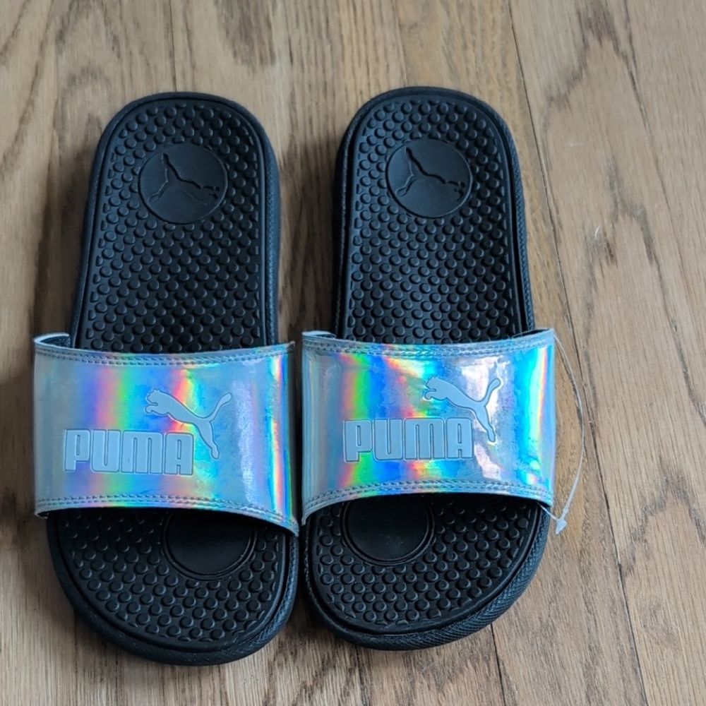 Puma Iridescent Slide Sandals - Black